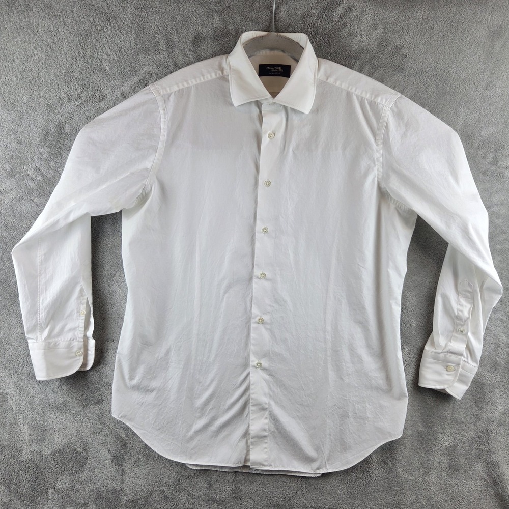 Kamakura Makers White Button Up Dress Shirt Men's 16.5/34 Japan Made Supima